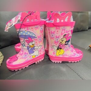 Minnie Mouse Toddler Girls Rain Boots, Sizes 5/6 NEW